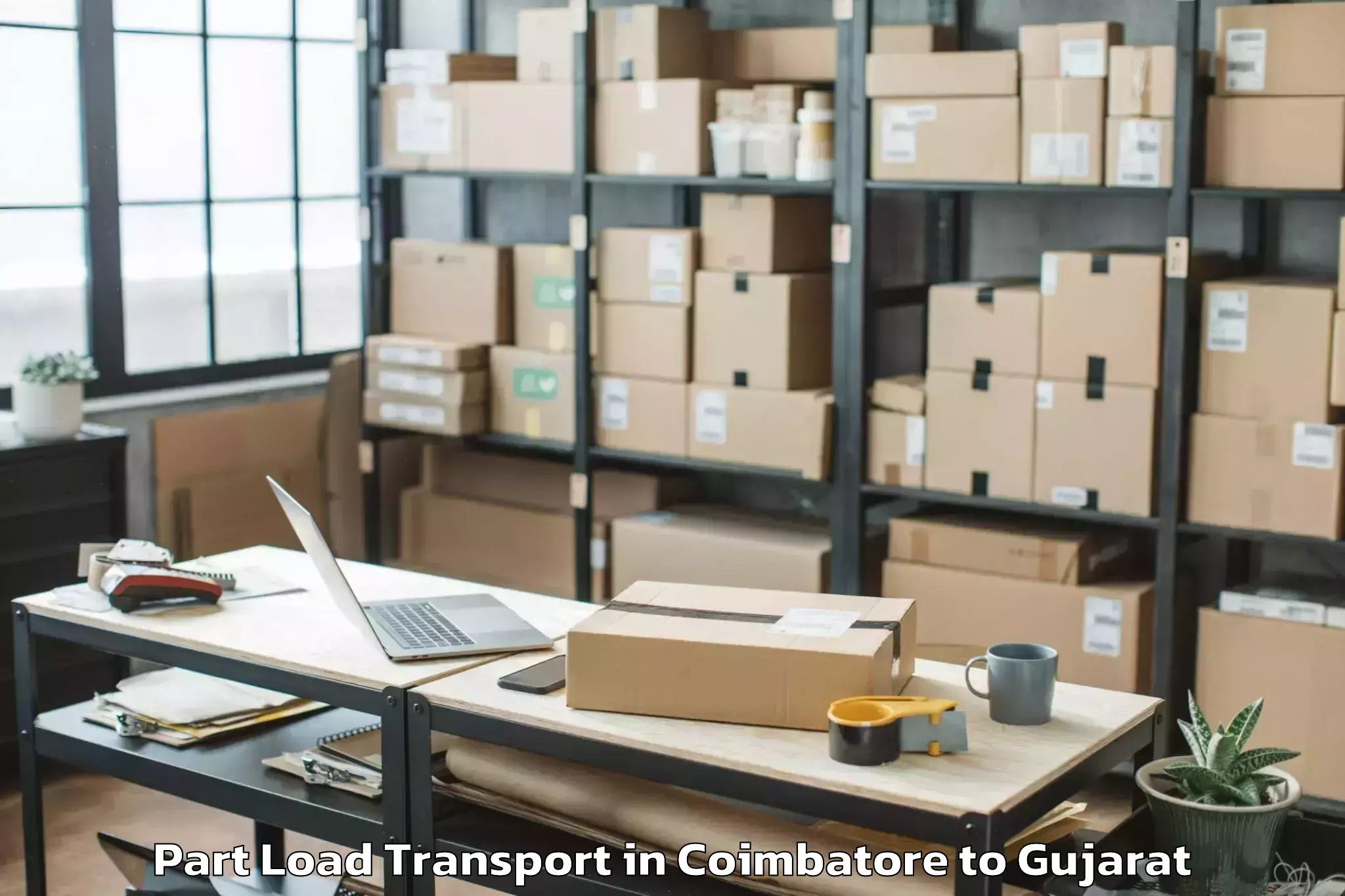 Easy Coimbatore to Khambhat Part Load Transport Booking